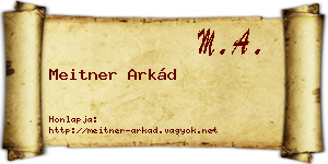 Meitner Arkád névjegykártya